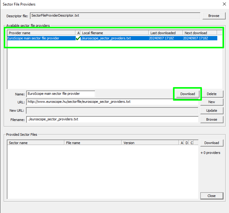 Procider File Installazione EuroScope | VATITA wiki